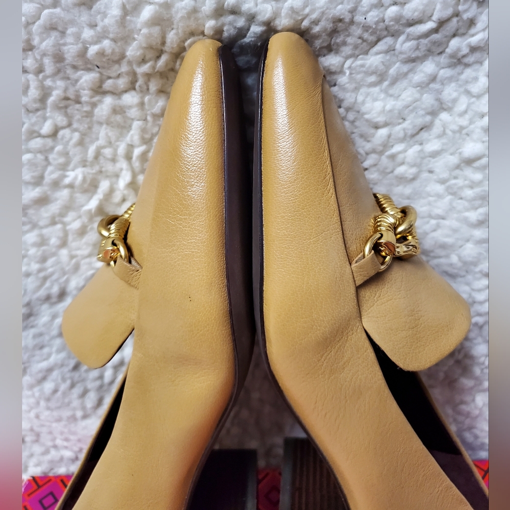Tory Burch Jessa 45MM Leather Heeled Loafers - Picture 8 of 14